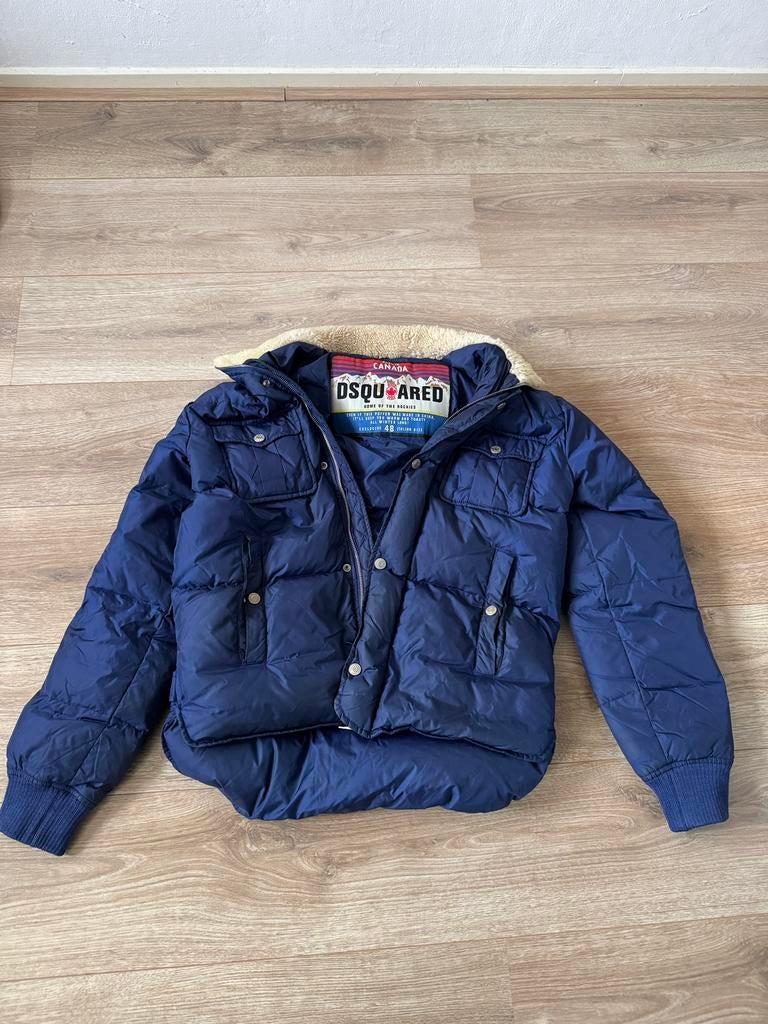 Originele Dsquared winter jas puffer Maat M, Kleding | Heren, Jassen | Winter, Ophalen, Zo goed als nieuw, Maat 48/50 (M), Blauw