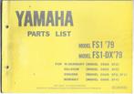 Yamaha FS1 FS1 DX 1979 parts list (5866z), Zo goed als nieuw, Verzenden