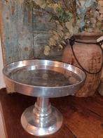 Zware grote etagère zilverkleurig plateau op voet, ., Ophalen of Verzenden, Zo goed als nieuw, .