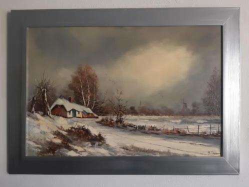 Jan van Amerongen (1929) -Winter, Antiek en Kunst, Kunst | Schilderijen | Klassiek, Ophalen