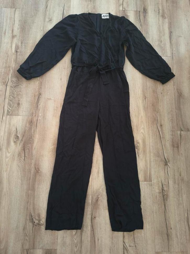 Prachtige, nette zwarte overslag jumpsuit van JUST, maat L., Kleding | Dames, Jumpsuits, Zo goed als nieuw, Maat 42/44 (L), Zwart