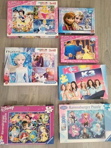 Veel GOED(KOOP) puzzels van o.a. disney prinses, frozen, k3 beschikbaar voor biedingen