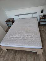 Tweepersoonsbed 140x200, Huis en Inrichting, Slaapkamer | Bedden, Ophalen, Bruin, Tweepersoons, 140 cm