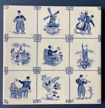 Oud Royal Sphinx handgeschilderd tegeltje. beschikbaar voor biedingen