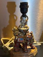 Antiek vintage Aziatische tafellamp met een Foo Dog uniek, Ophalen of Verzenden