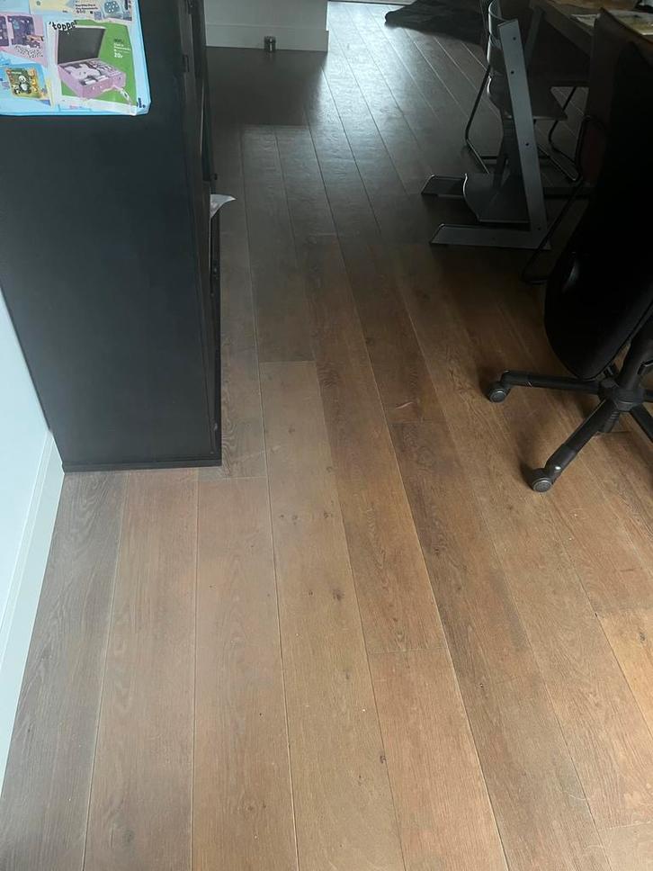 Houten Vloer +- 35 m2, Doe-het-zelf en Verbouw, Vloerdelen en Plavuizen, Gebruikt, Vloerdelen of -planken, Hout, 150 cm of meer