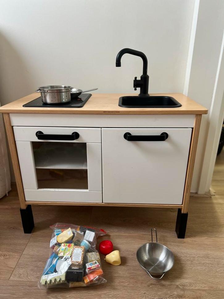 Zwart gepimpt IKEA Duktig Keukentje + Extra's, Kinderen en Baby's, Speelgoed | Speelkeukens, Gebruikt, Speelkeuken, Hout, Ophalen of Verzenden
