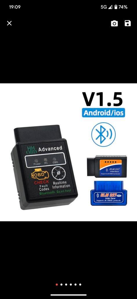 Obd2 auto scanner uitlezen elm327 v1.5 Bluetooth adapter, Auto diversen, Autogereedschap, Ophalen of Verzenden