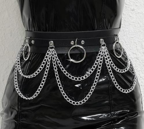 dames kettingband / punkmodel 100 cm - nieuw, Kleding | Dames, Riemen en Ceinturen, Nieuw, 100 cm of meer, Zwart, Ophalen of Verzenden
