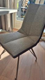 Set van 4 grijze stoelen met hoezen, Huis en Inrichting, Ophalen, Gebruikt, Metaal, Vier