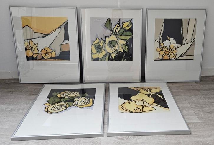 Fon Klement - serie van 5 ingelijste posters, Antiek en Kunst, Kunst | Schilderijen | Modern, Ophalen of Verzenden