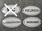Deurbordje ~ bordje op de deur ~ Emaille ~ zwart wit, Ophalen of Verzenden