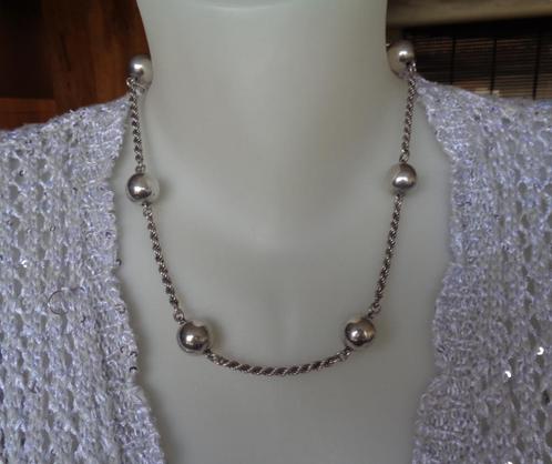 zilveren modernistiche ketting met bollen [737], Sieraden, Tassen en Uiterlijk, Kettingen, Zo goed als nieuw, Zilver, Zilver, Verzenden