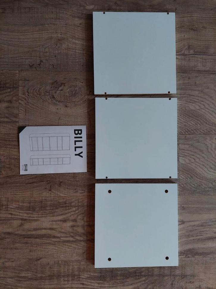 3 witte Ikea Billy plankjes 40x40 - Nieuw, Huis en Inrichting, Kasten | Boekenkasten, Nieuw, Minder dan 50 cm, 25 tot 50 cm, Ophalen