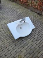 Wastafel rechthoekig keramiek met kraangat, Doe-het-zelf en Verbouw, Sanitair, Ophalen of Verzenden, Wastafel