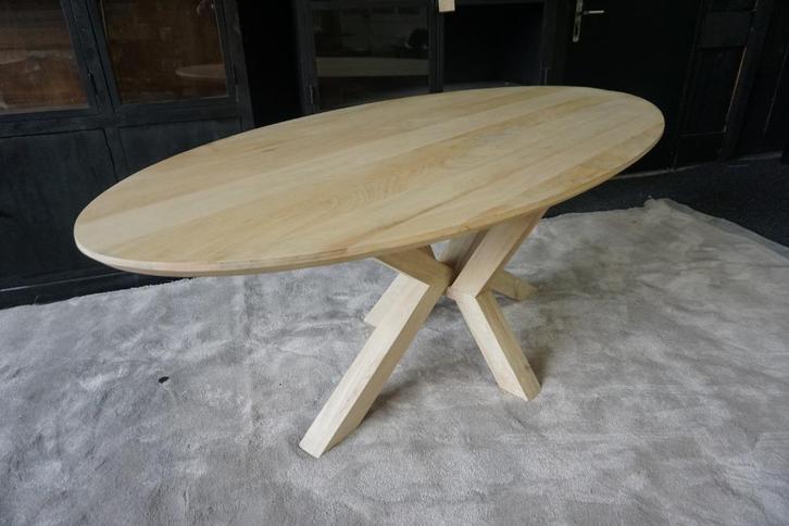 Eettafel Mangohout Geloogd Ovaal 200x100x77, Huis en Inrichting, Tafels | Eettafels, Nieuw, 50 tot 100 cm, 200 cm of meer, Rechthoekig
