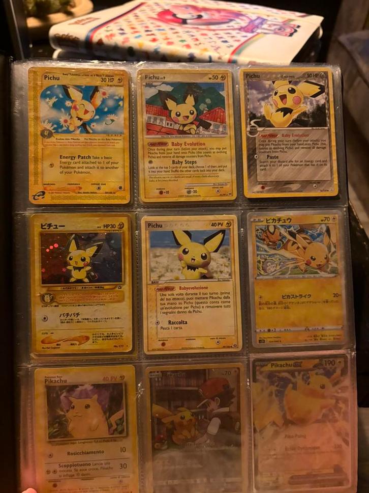 Pichu, pikachu en raichu verzameling, Hobby en Vrije tijd, Verzamelkaartspellen | Pokémon, Zo goed als nieuw, Meerdere kaarten