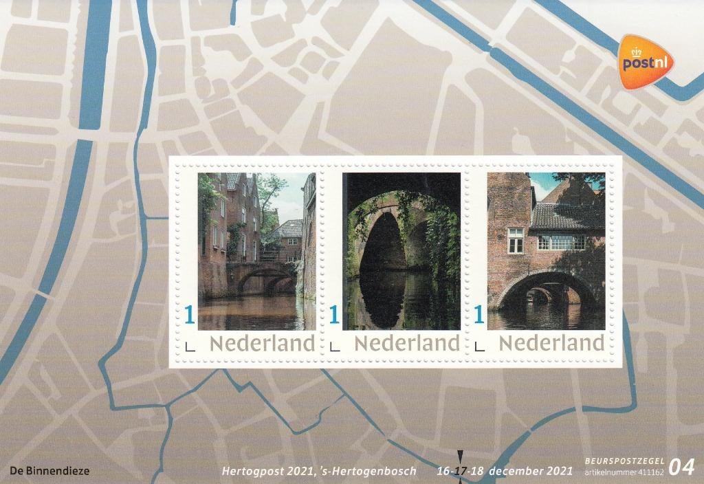 Nederland- 2021- Beurszegels- Hertogpost- Binnendieze -2- P, Postzegels en Munten, Postzegels | Nederland, Verzenden, Na 1940