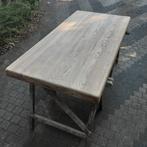 Massief eiken tafelblad, Ophalen, 50 tot 100 cm, Zo goed als nieuw, Vijf personen of meer
