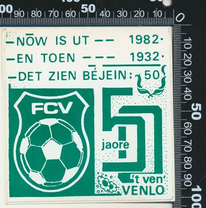 Sticker: FCV - 50 Jaore - Het Ven Venlo, Ophalen of Verzenden, Zo goed als nieuw, Sport