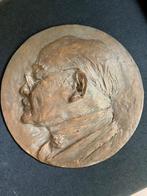 Grote plaquette oude heer met bril, Ophalen of Verzenden