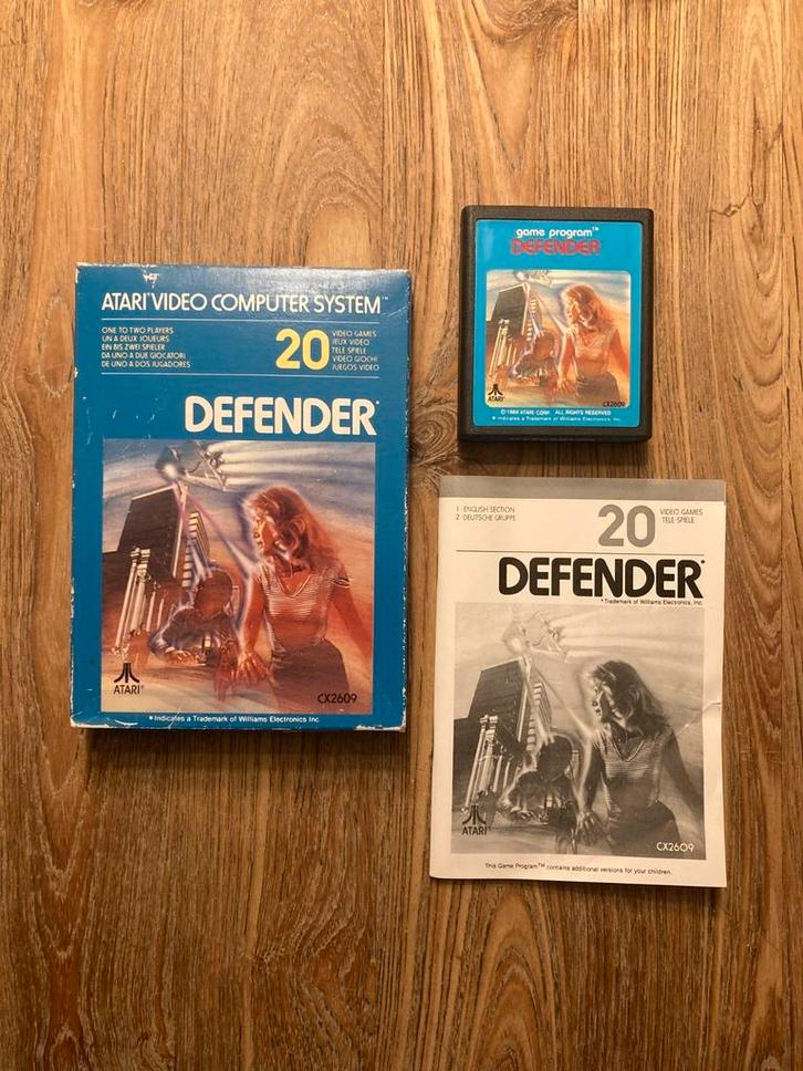 Game program 20 Defender, blue label, Atari 2600, CX2609, Spelcomputers en Games, Games | Atari, Gebruikt, Atari 2600, Avontuur en Actie