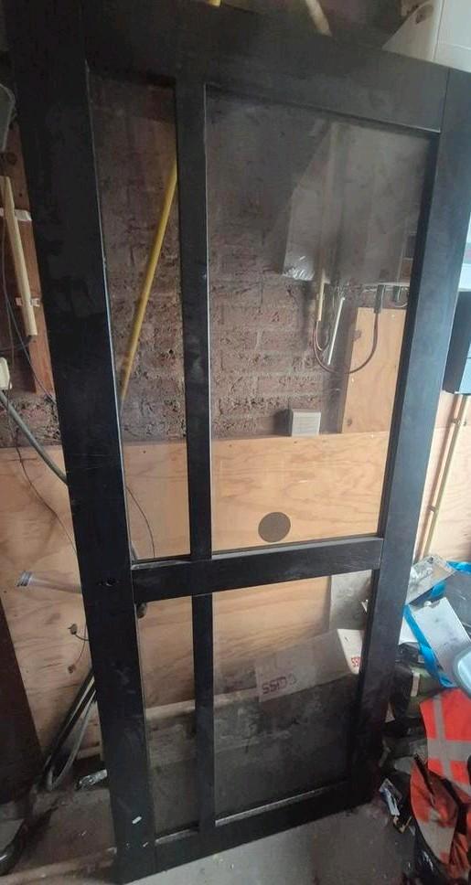 Industriële opdekdeur met rookglas rechtsdraaiend., Doe-het-zelf en Verbouw, Deuren en Horren, Ophalen