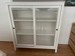 Vitrinekast, wit met schuifdeuren Ikea glazenkast kast, Ophalen, Met plank(en), 100 tot 150 cm, Glas
