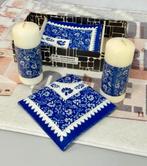 Vintage 1960-1970 cadeau cado servetten kaarsen delftsblauw, Huis en Inrichting, Blauw, Nieuw, Ophalen of Verzenden, H