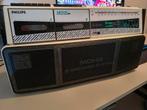 Philips D8304 zwart boombox / ghettoblaster radio 80s retro, Ophalen, Gebruikt, Radio