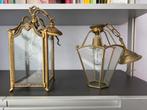 Antieke Franse Hanglampen - Goud & Glas, Antiek en Kunst, Antiek | Lampen, Ophalen
