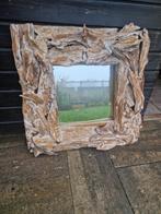 Mooie drijfhouten spiegel, Huis en Inrichting, Woonaccessoires | Spiegels, Ophalen, Vierkant, Zo goed als nieuw, 75 tot 100 cm