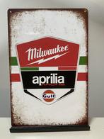 Milwaukee Aprillia Gulf metalen reclamebord (Old Look), Www.pand50.nl, Reclamebord, Nieuw, Ophalen of Verzenden