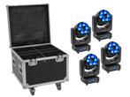 EUROLITE Set 4x LED TMH-H240 Beam/Wash/Flower Effect + Case, Geluidgestuurd, ., Nieuw, Ophalen of Verzenden