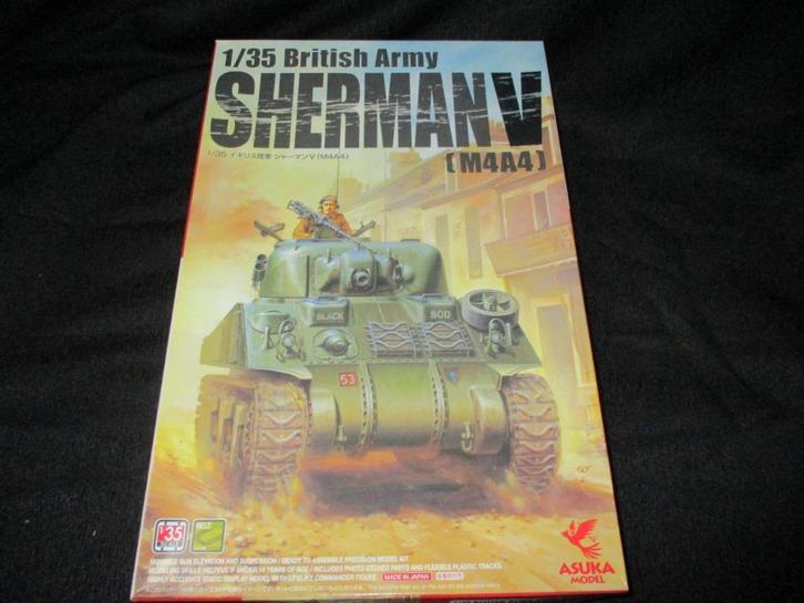 H-513,ASUKA 1-35,NO,35-016,British Army Sherman V (M4A4), Hobby en Vrije tijd, Modelbouw | Auto's en Voertuigen, Nieuw, Tank, 1:32 tot 1:50