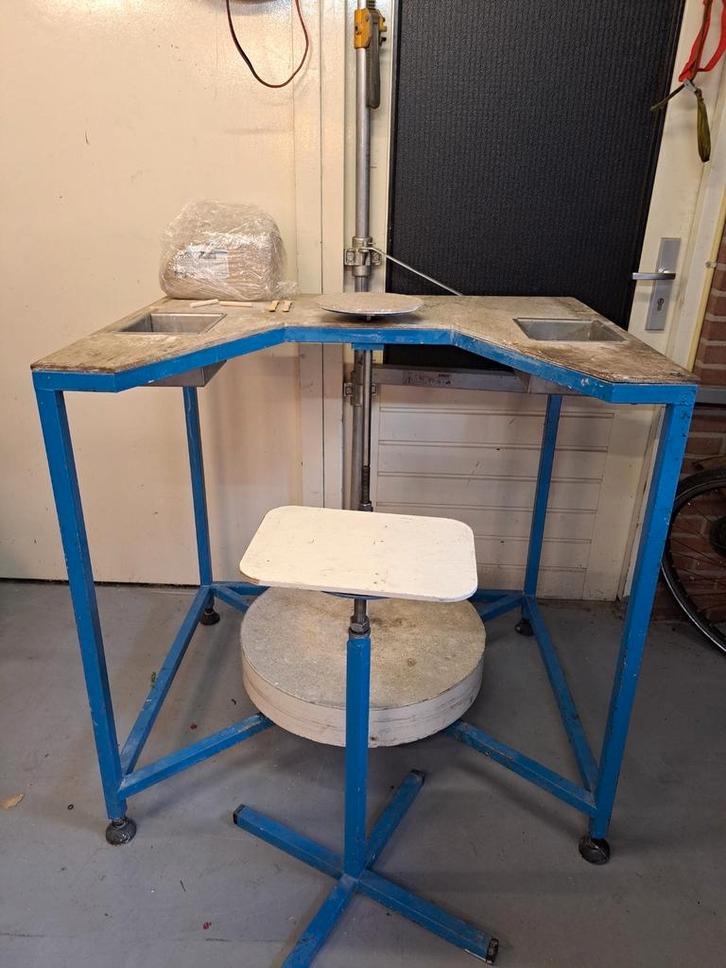 Schopschijf pottenbakkerstafel, Hobby en Vrije tijd, Pottenbakken, Zo goed als nieuw, Ophalen