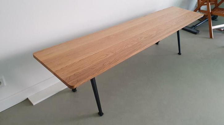 Houten Bank met Metalen Poten, Huis en Inrichting, Tafels | Eettafels, Zo goed als nieuw, Minder dan 50 cm, 150 tot 200 cm, Rechthoekig