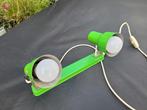 Vintage appelgroen 2 spots wand of plafond lamp jaren 60, Huis en Inrichting, Ophalen, Gebruikt, Metaal of Aluminium