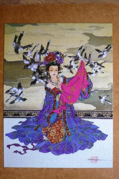 Ceaco Caroline R. Young '' WEAVING MAIDEN '' 750 st., Hobby en Vrije tijd, Denksport en Puzzels, Gebruikt, Legpuzzel, 500 t/m 1500 stukjes