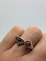 Z108 Prachtige zilveren ring barnsteen maat 18, Sieraden, Tassen en Uiterlijk, Ringen, 18 tot 19, Ophalen of Verzenden, Zo goed als nieuw