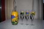 Corneille 3 champagne glazen en fles, Verzamelen, Glas en Borrelglaasjes, Gebruikt, Ophalen of Verzenden