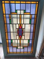 Oud glas-in-lood raam glas in lood, Doe-het-zelf en Verbouw, Glas en Ramen, Ophalen, Minder dan 80 cm, Minder dan 80 cm
