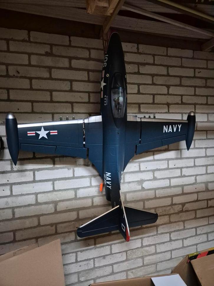 Freewing F9F 70mm + 2x 6S 5000mAh - Zo goed als nieuw!, Hobby en Vrije tijd, Modelbouw | Vliegtuigen en Helikopters, Ophalen