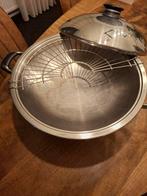 AMC Wokpan plus onderzetter, Huis en Inrichting, Keuken | Potten en Pannen, Ophalen of Verzenden, Gietijzer, Wok