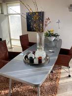 Design eettafel metallic look z.g.a.n., Huis en Inrichting, Tafels | Eettafels, Ophalen, Kunststof, 200 cm of meer, 50 tot 100 cm