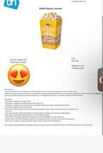 Pathe medium popcorn voucher, Tickets en Kaartjes, Eén persoon, Cadeaubon, Overige typen
