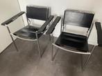 Giandomenico Belotti Alias 2 stoelen LEER, Huis en Inrichting, Stoelen, Ophalen, Twee, Zwart, Leer