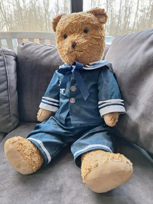 Antieke Teddybeer in Matrozenpak, Antiek en Kunst, Antiek | Speelgoed, Ophalen of Verzenden