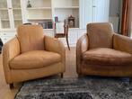 2 prachtige oude leren fauteuils, Huis en Inrichting, Fauteuils, Ophalen, Gebruikt, 75 tot 100 cm, Klassiek vintage oud