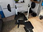 Mooie halterbank met toebehoren, Sport en Fitness, Fitnessmaterialen, Ophalen, Gebruikt, Fitnessbank